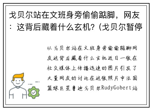 戈贝尔站在文班身旁偷偷踮脚，网友：这背后藏着什么玄机？(戈贝尔暂停期间怒踹凳子)