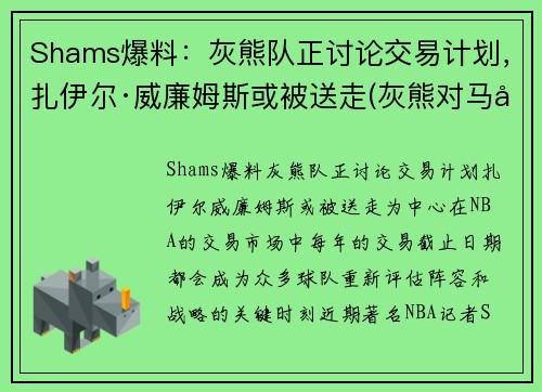 Shams爆料：灰熊队正讨论交易计划，扎伊尔·威廉姆斯或被送走(灰熊对马刺聚胜顽球汇)
